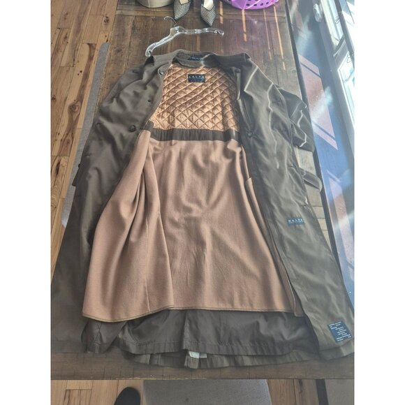 Ralph Lauren Olive Double-Breasted Trench Coat size 46L - Picture 3 of 8